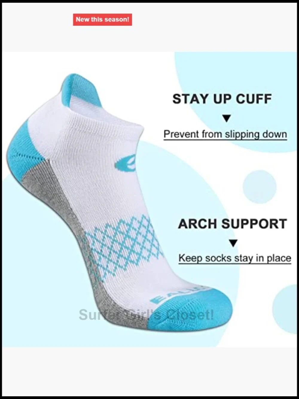 6 Pairs Women's Ankle Running Socks with Cushioned Sole